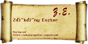 Zákány Eszter névjegykártya